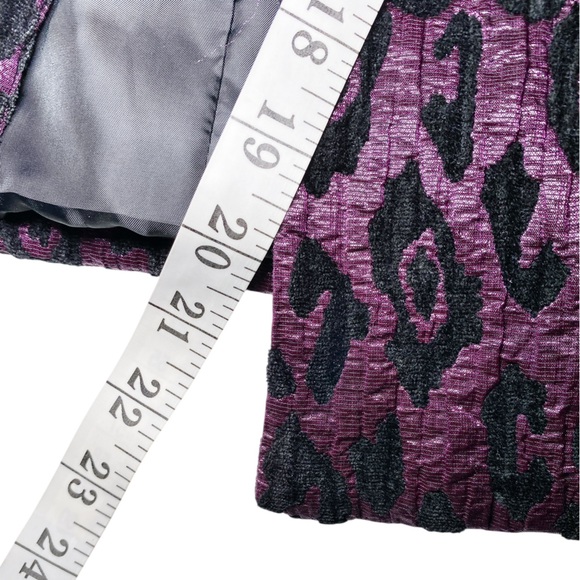 Lavender & Honey Women's Purple and Black Leopard Print Cropped Jacket - Picture 11 of 12